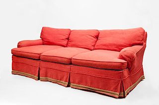 Three-Seat Linen-Upholstered Sofa