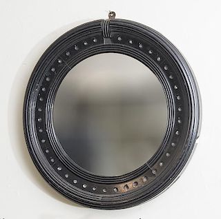 Regency Style Ebonized Circular Mirror