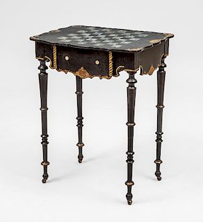 Victorian Ebonized and Painted Side Table