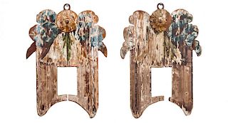 Two Provincial Painted Wood Architectural Elements