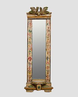 Italian Neoclassical Style Painted Tabernacle Mirror