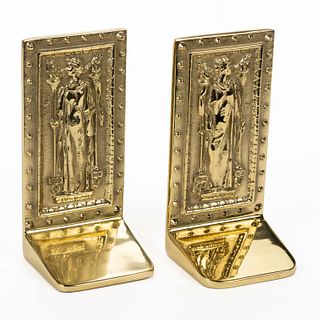 PAIR OF VIRGINIA METALCRAFTERS BRASS LIBRARY OF CONGRESS BOOKENDS