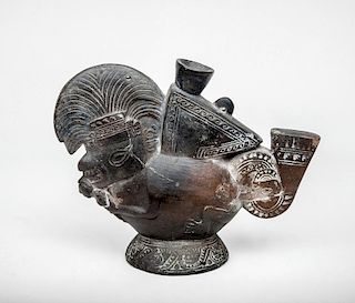 Peruvian Pre-Columbian Style Grey Pottery Vessel