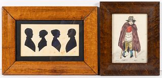 BRITISH SCHOOL (19TH CENTURY) CUT-AND-PASTE SILHOUETTE GROUP