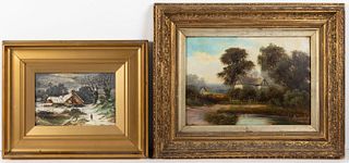 AMERICAN SCHOOL (LATE 19TH / EARLY 20TH C.) LANDSCAPE PAINTINGS, LOT OF TWO