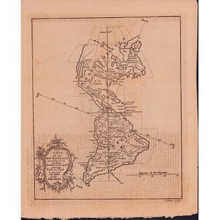 Antique J. Gibson Map, A Map of the New Continent