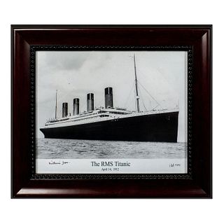 RMS Titanic Passenger Liner Ship Framed Print, Signed