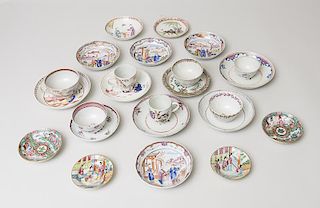 Miscellaneous Group of Chinese Export Porcelain Cups and Saucers