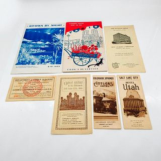 7pc Vintage International And National Travel Mementos