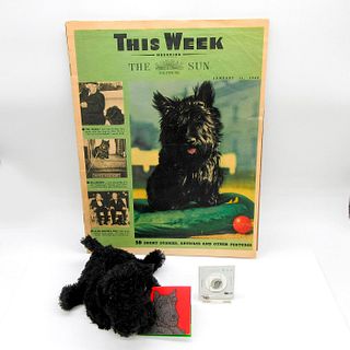 Vintage F.D.R Campaign Button, Newspaper & Fala Dog Toy