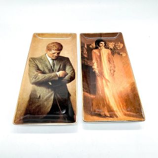 2pc White House Historical, Jacqueline and J.F Kennedy Trays