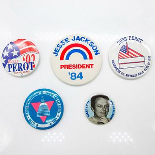 5pc Vintage Assorted Political Buttons