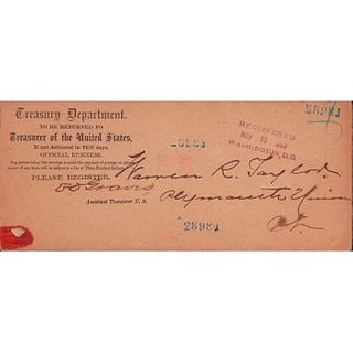 Treasury Department 1878 Wax Sealed Envelope
