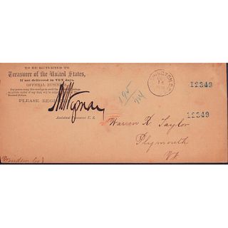 Treasury Department 1883 Wax Sealed Envelope