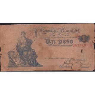 Antique 1897 Republic Argentina Un Peso