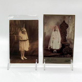 2pc Vintage Monochrome Photos, Holy First Communion