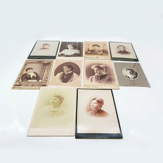 10pc Original Monochrome Photos, Historical Young Women
