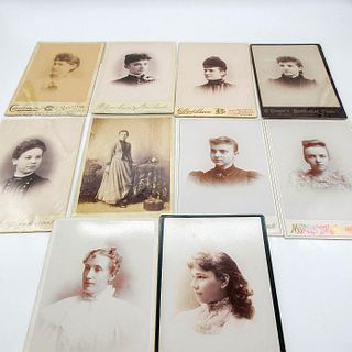 10pc Original Monochrome Photos, Young Ladies of History