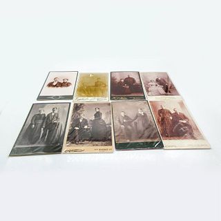 12pc Original Monochrome Cabinet Card Photos, Husbands/Wives