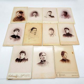 12pc Original Monochrome Photos, Young Women Of History