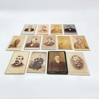 13pc Monochrome Historical Photography Set, Moustaches
