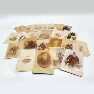 24pc Original Monochrome, Cabinet Card Photos Of Age