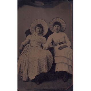 Antique Tintype Photograph, Sisters