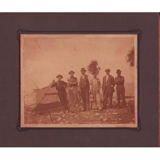Antique Sepia Group Photo on Board