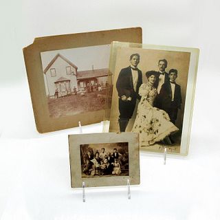 3pc 19th Century Monochrome Photos, Family