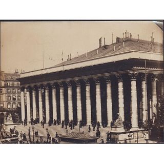 Antique French Black and White Photo, Paris Bourse