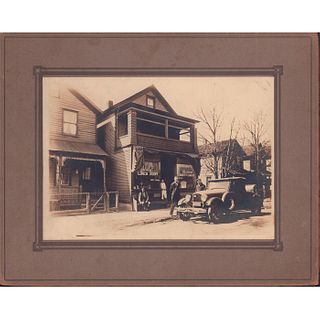 Antique Original Photograph, Ford Model A and Storefront