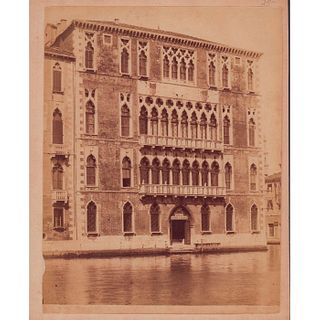 2pc Vintage Venetian Black/White Architectural Photos