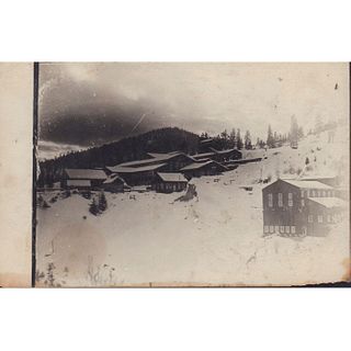 Vintage Black and White Snowy Landscape Postcard