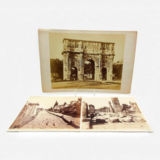 7pc Historic Monochrome Italian Photos With Menus From 1923