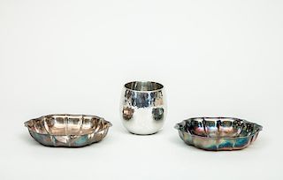 Pair of International Silver-Plated Candy Dishes, in the Chippendale Pattern