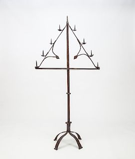 Continental Wrought-Iron Eight-Light Torchère