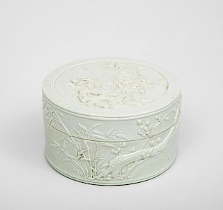 Chinese White-Glazed Porcelain Box and Cover