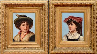 Continental School: Portrait of a Young Lady; and Portrait of a Young Man