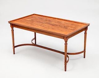 Modern Figured Walnut Low Table, in the Louis XVI Taste