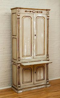 Italian Neoclassical Style Painted and Parcel-Gilt Cabinet