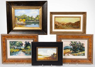 NORTH CAROLINA AND OTHER ARTISTS LANDSCAPE PAINTINGS, LOT OF FIVE