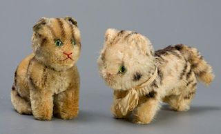 Vintage Early Steiff Plush Tabby Cats