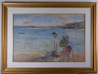 David Murray Watercolor "Ferry Crossing"
