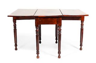 An American Drop-leaf Table, Height 29 x width 19 1/2 closed x depth 42 inches