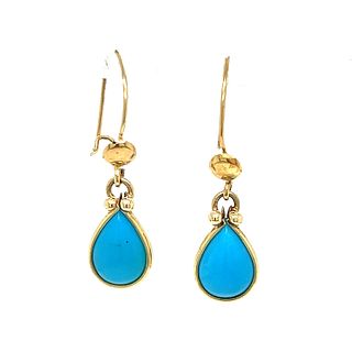14k Turquoise Dangle Earrings