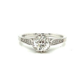 18k Old Mine Diamond Engagement Ring