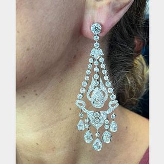 28.50 Ct Diamonds Chandelier Earrings