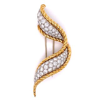 18k Vintage Diamond Pin w/ French Hallmarks