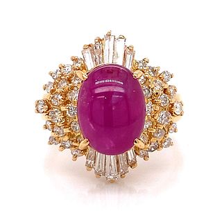 18k Ruby and Diamond Ring