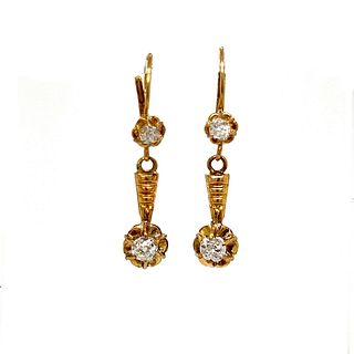 18k 1920â€™s Diamond Dangle Earrings